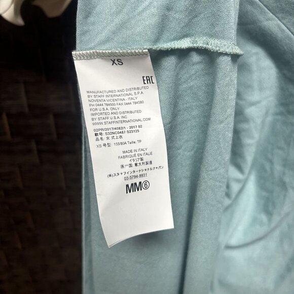 Madison Margiela MM6 Blue Asymmetric Tunic Top Size XS - Picture 4 of 4